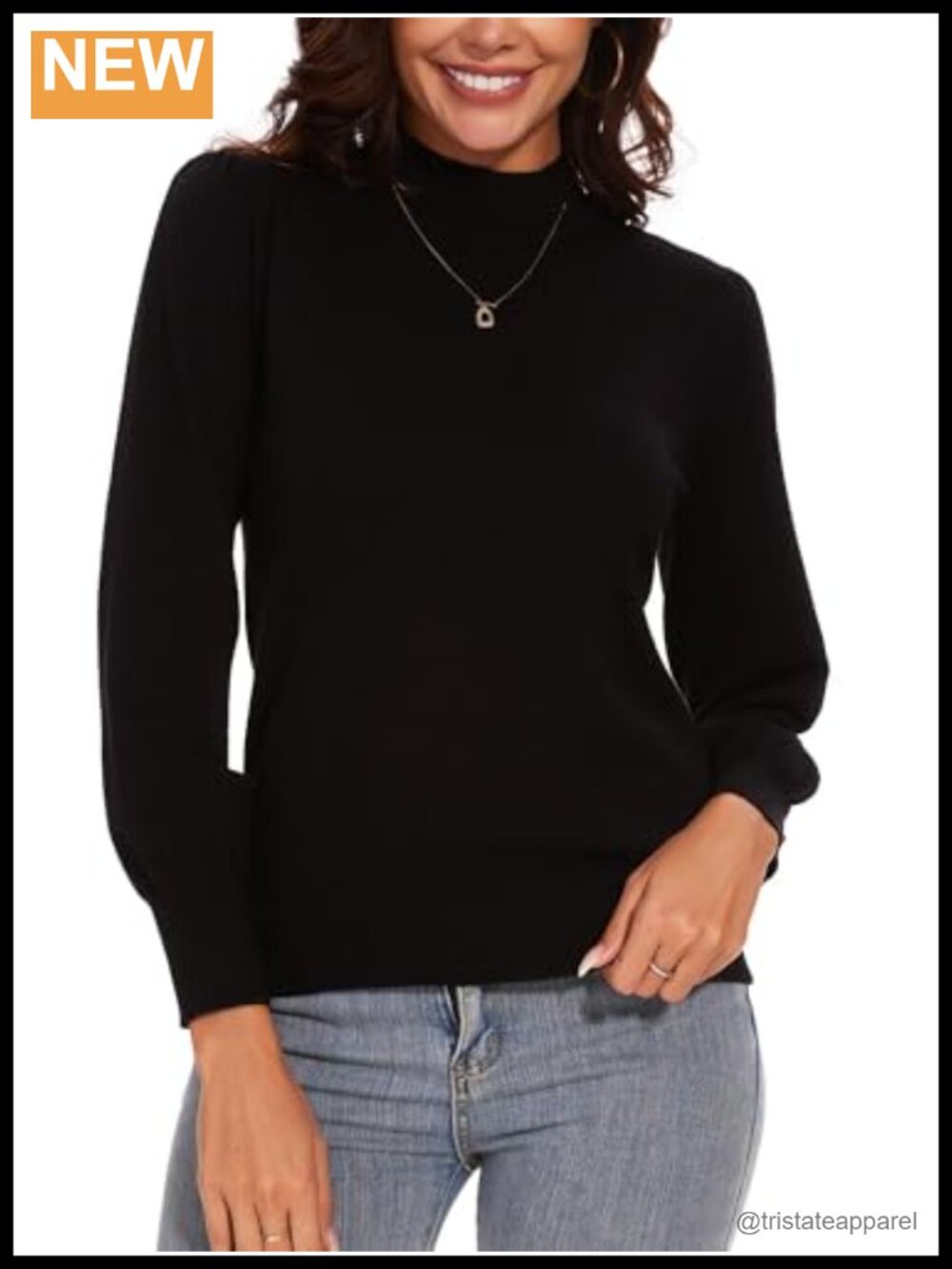 Women's Long Sleeve Mock Turtleneck Pullover Sweater Knit Top Fall Winter